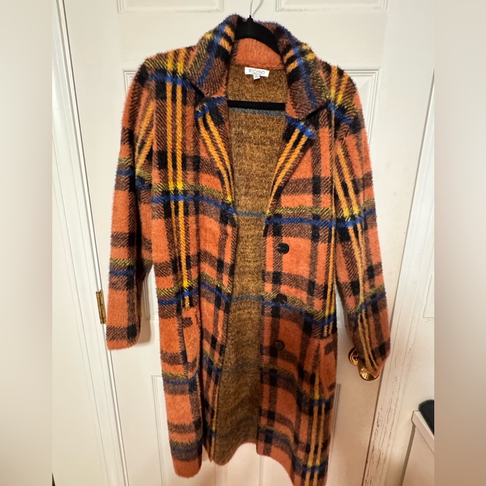 NWOT Baciano Plaid Sweater Shacket